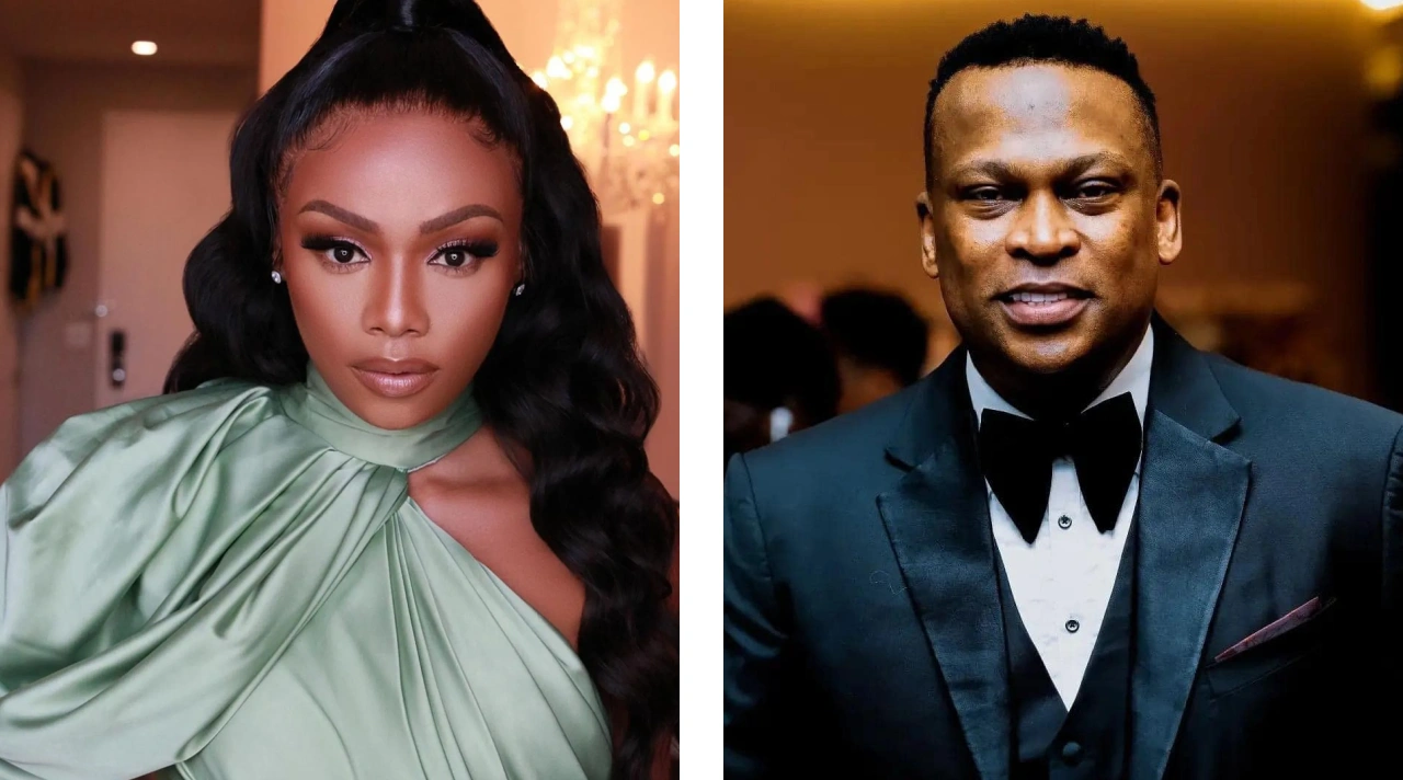 Bonang Matheba and Robert Marawa